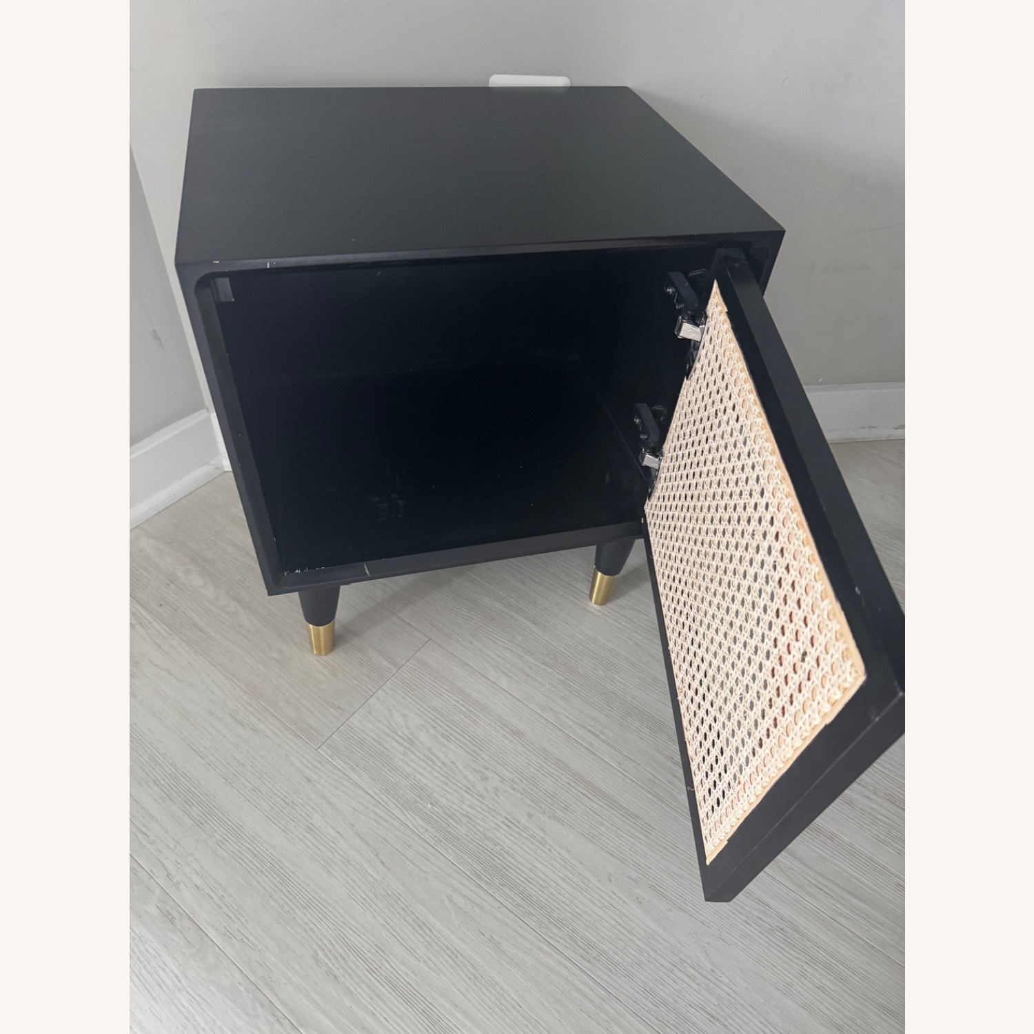 Homary Black Cane Wood  Nightstand - image-3