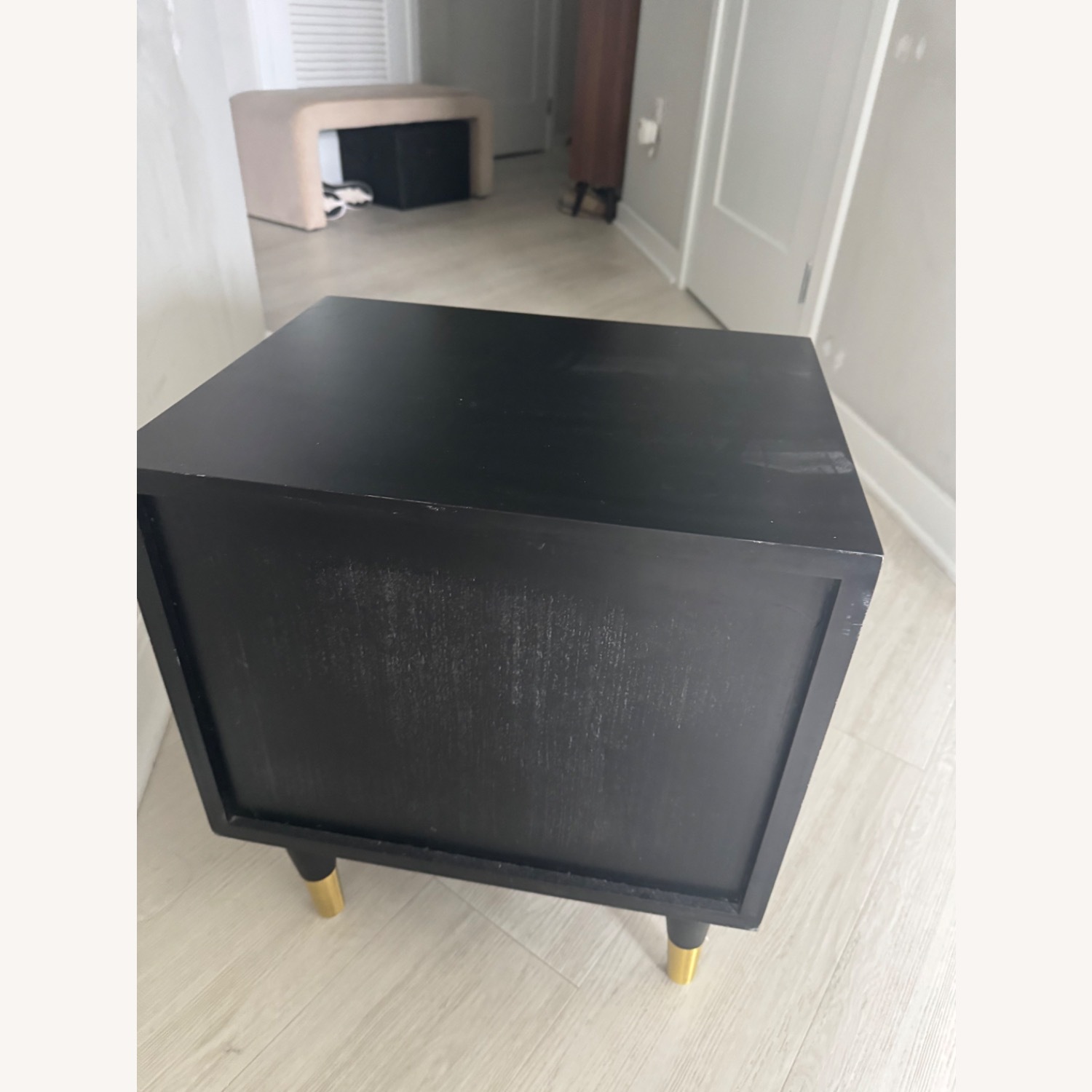 Homary Black Cane Wood  Nightstand - image-6