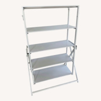 Convertible Bookshelf Desk Table White