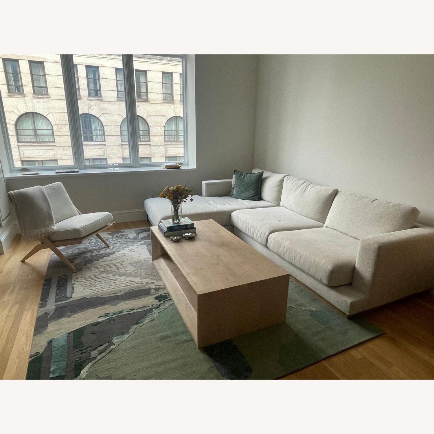 Crate & Barrel Tidal Natural 2 Piece Sectional - image-1