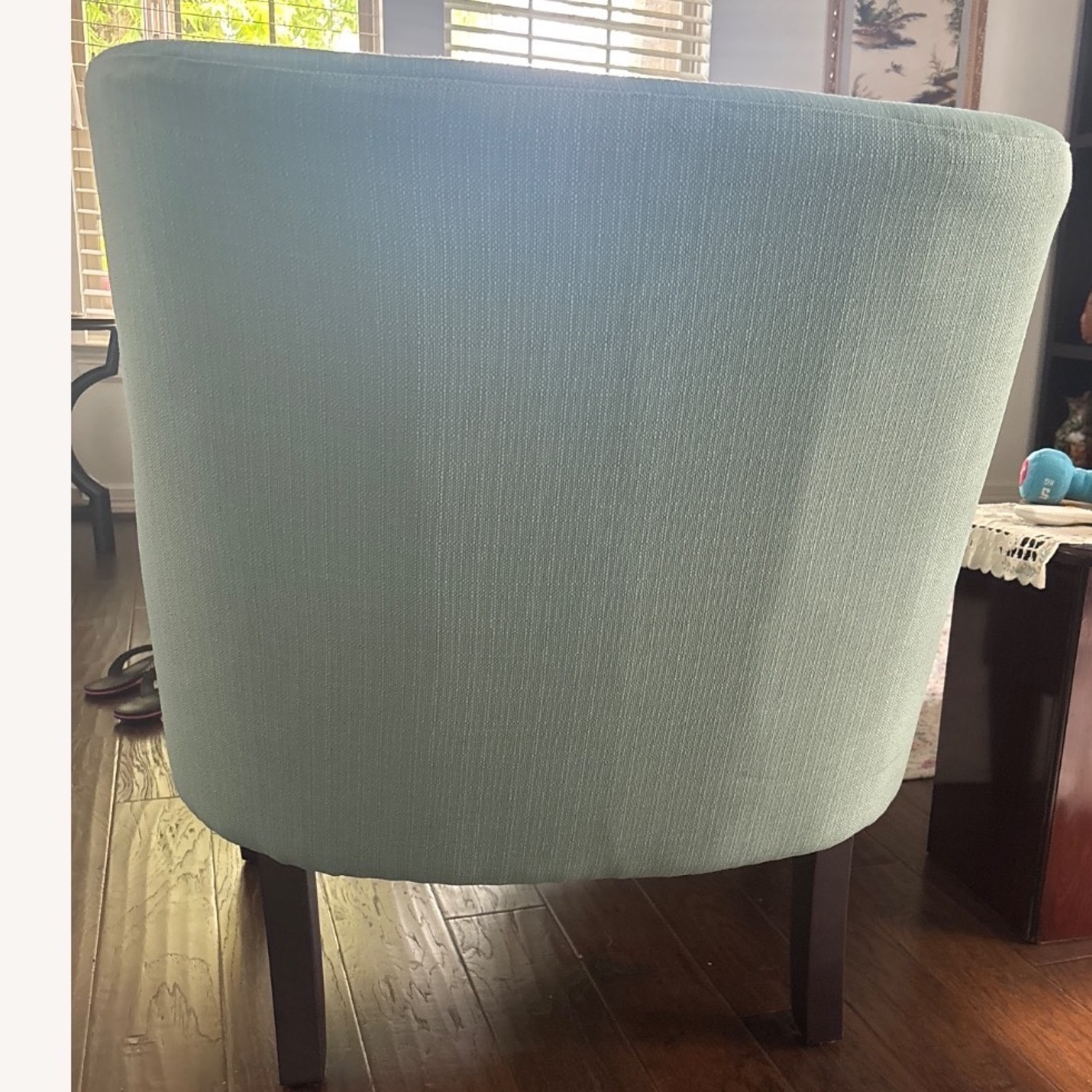 Green and Rustic Orange Fabric Accent Chair - image-5