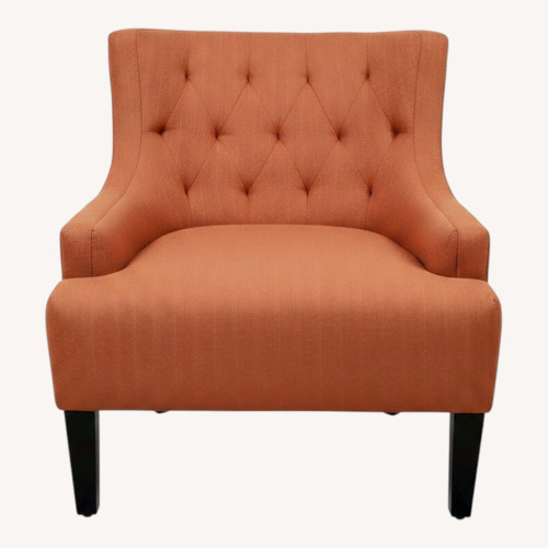 Used Green and Rustic Orange Fabric Accent Chair for sale on AptDeco