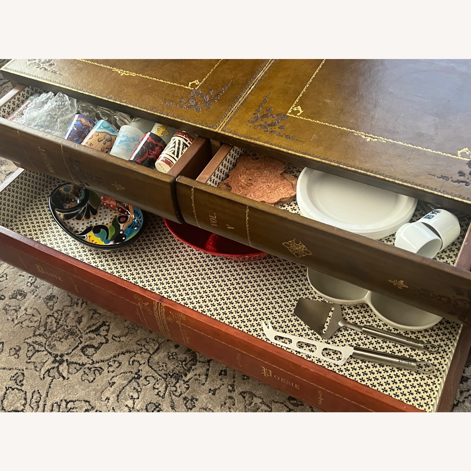 Scully & Scully Leather Coffee Table - image-11