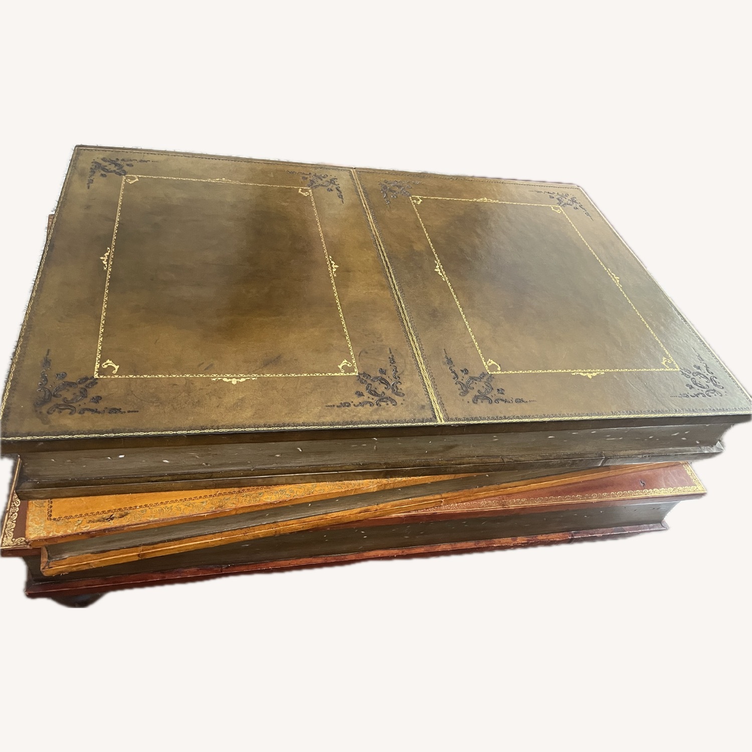 Scully & Scully Leather Coffee Table - image-3