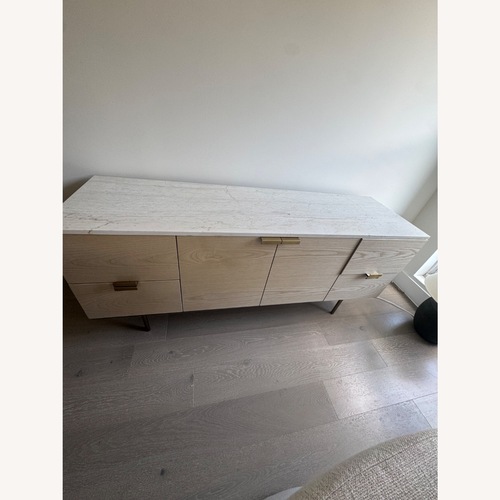 Used West Elm Delphine Natural Media Storage for sale on AptDeco