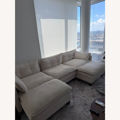 Used Flexible Combination Modern Deep Seat Sofa (Beige) for sale on AptDeco
