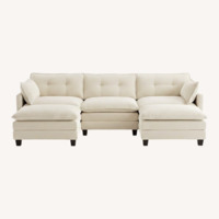 Flexible Combination Modern Deep Seat Sofa (Beige)
