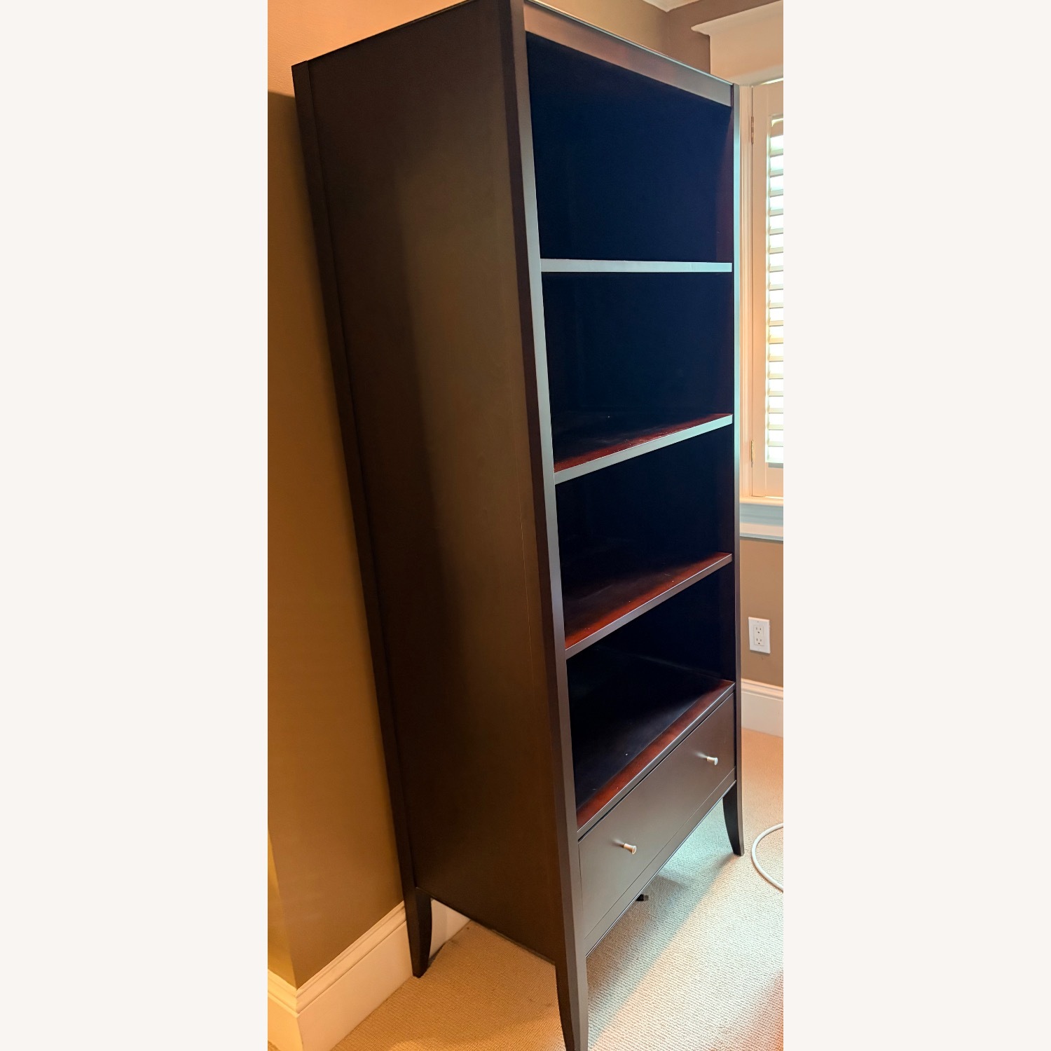 Baronet Dark Brown Wood Bookcase - image-1