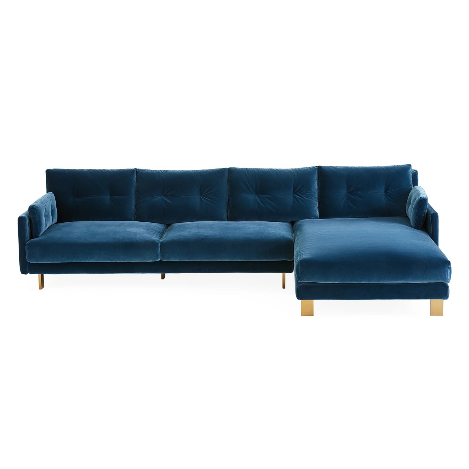 Jonathan Adler Malibu Blue Velvet 3+ Piece Sectional - image-6
