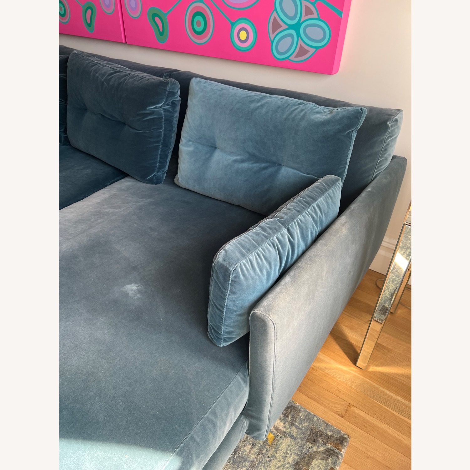 Jonathan Adler Malibu Blue Velvet 3+ Piece Sectional - image-3