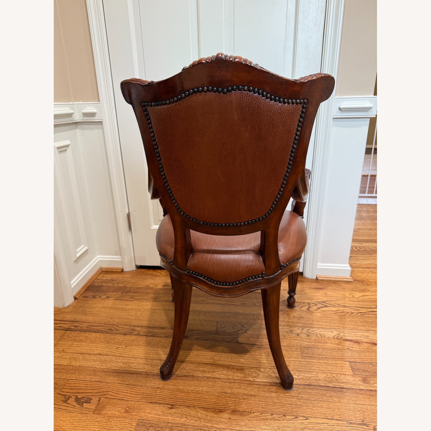 Theodore Alexander Dark Brown Leather Armchair - image-5