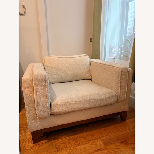 Used Dipley White Fabric Armchair for sale on AptDeco