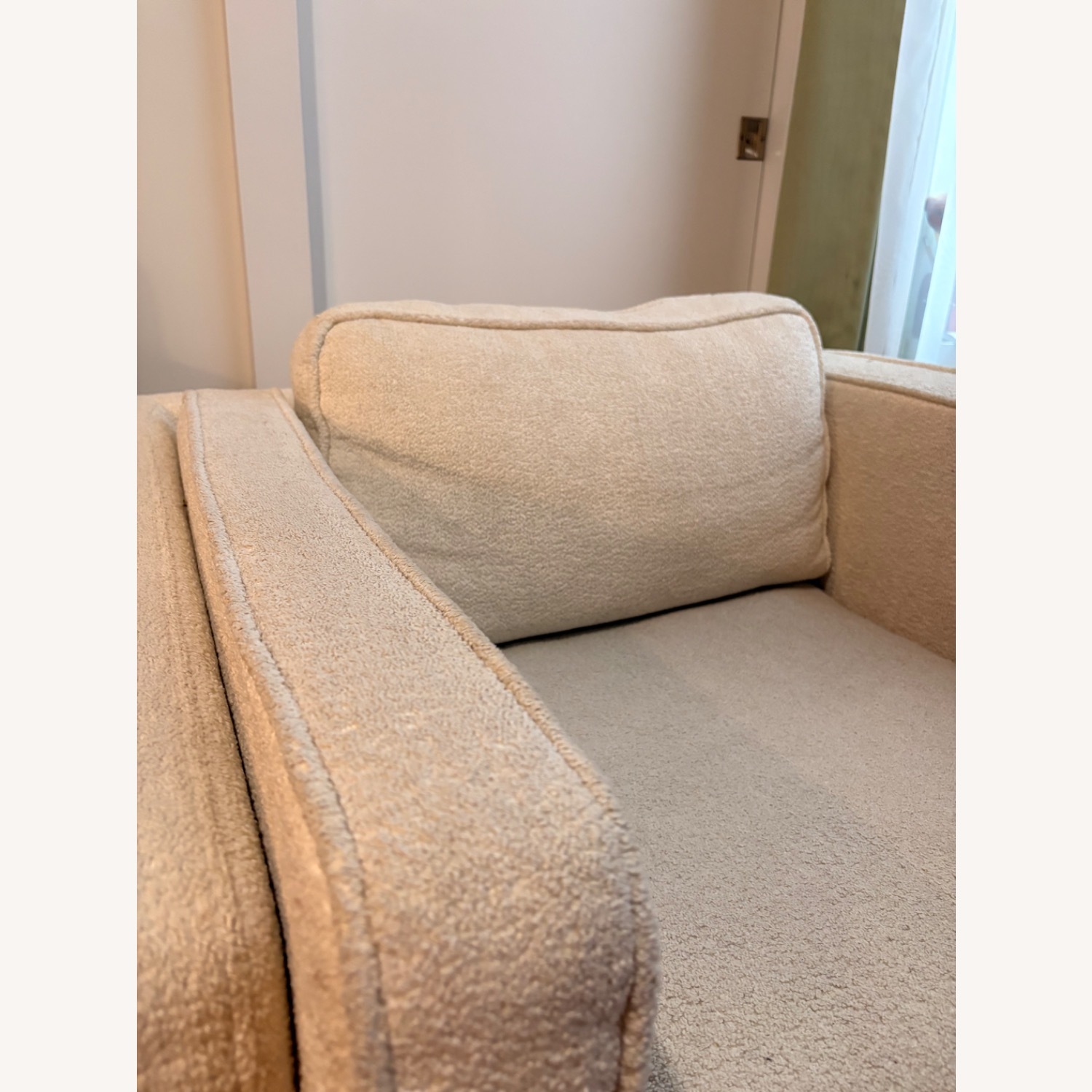 Dipley White Fabric Armchair - image-3