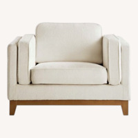 Dipley White Fabric Armchair