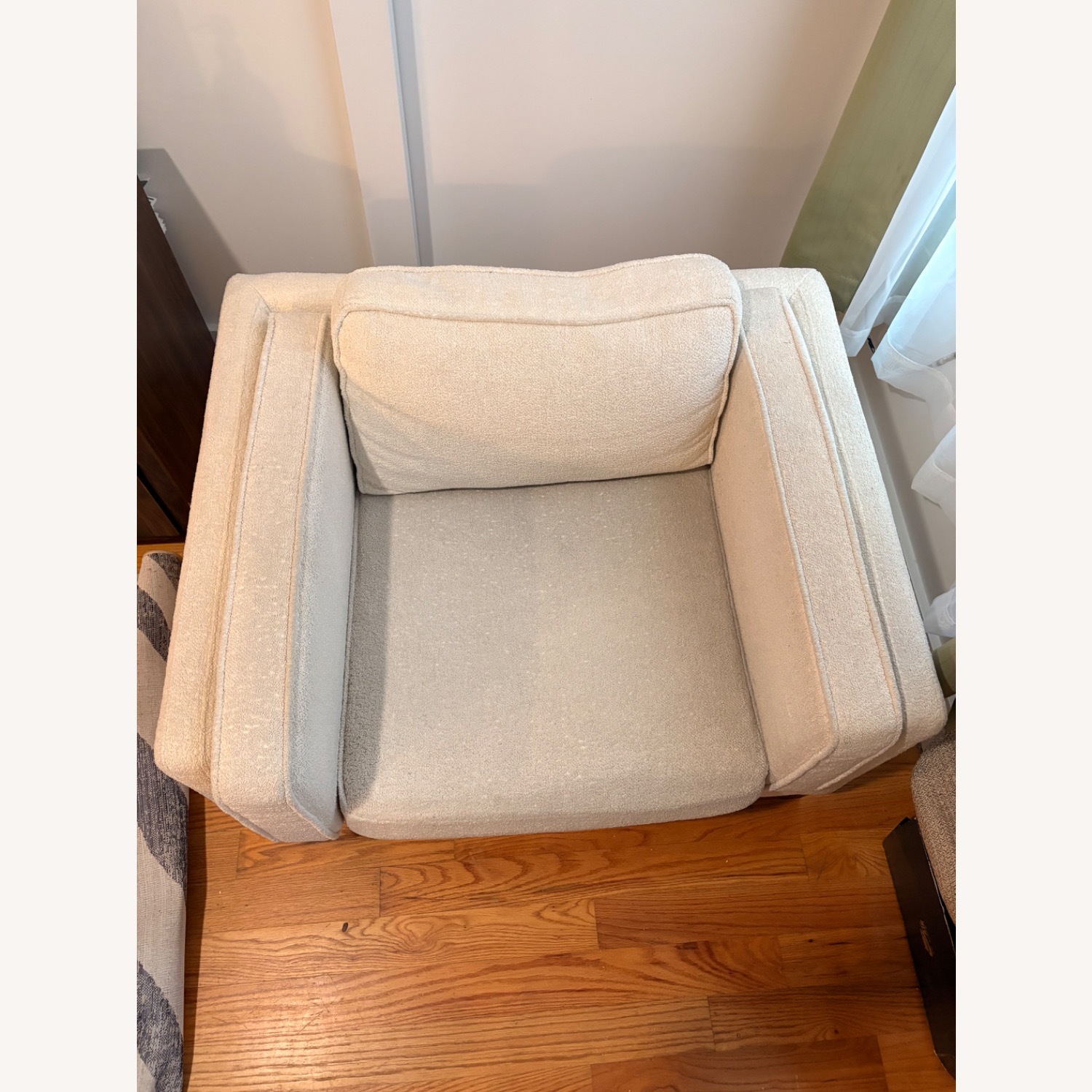 Dipley White Fabric Armchair - image-2