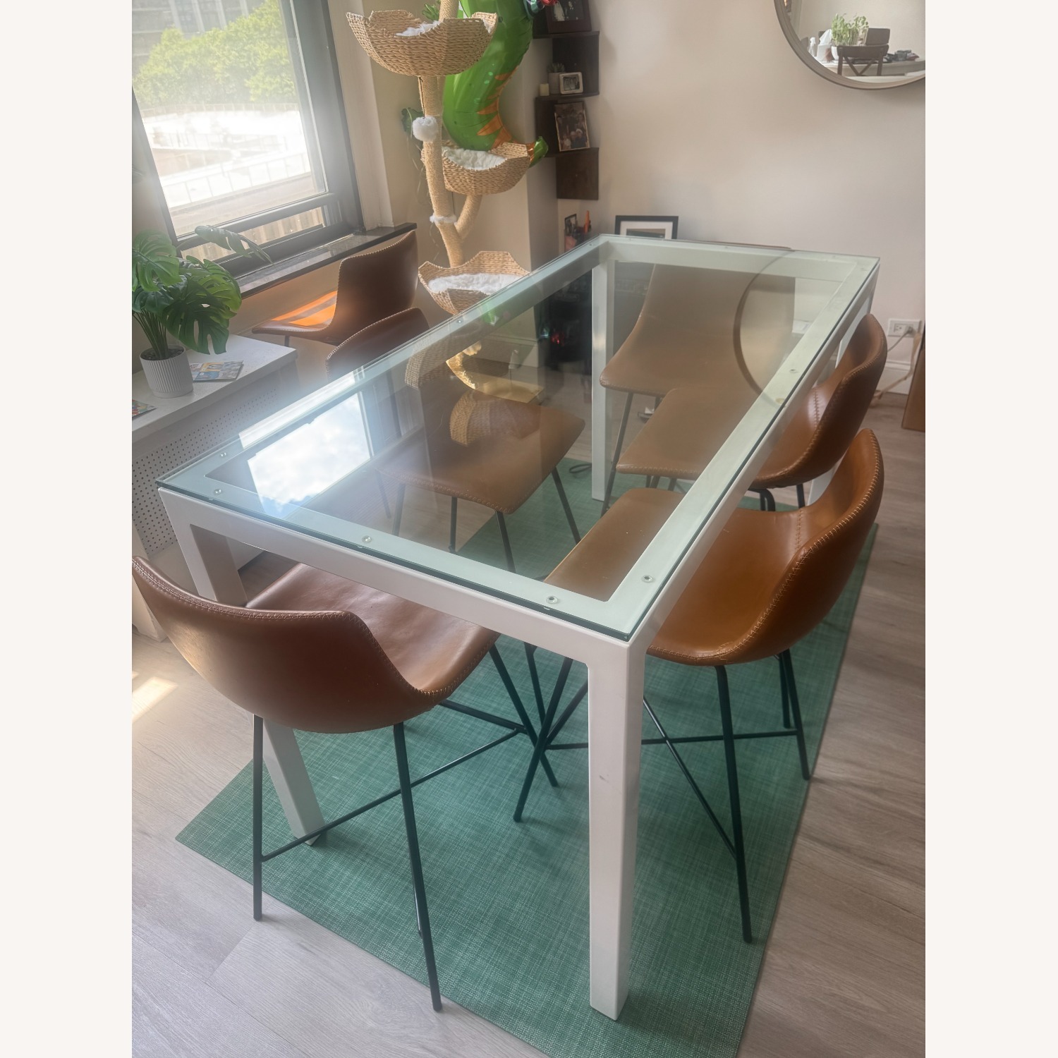 Room & Board Parsons White Glass Dining Table - image-3