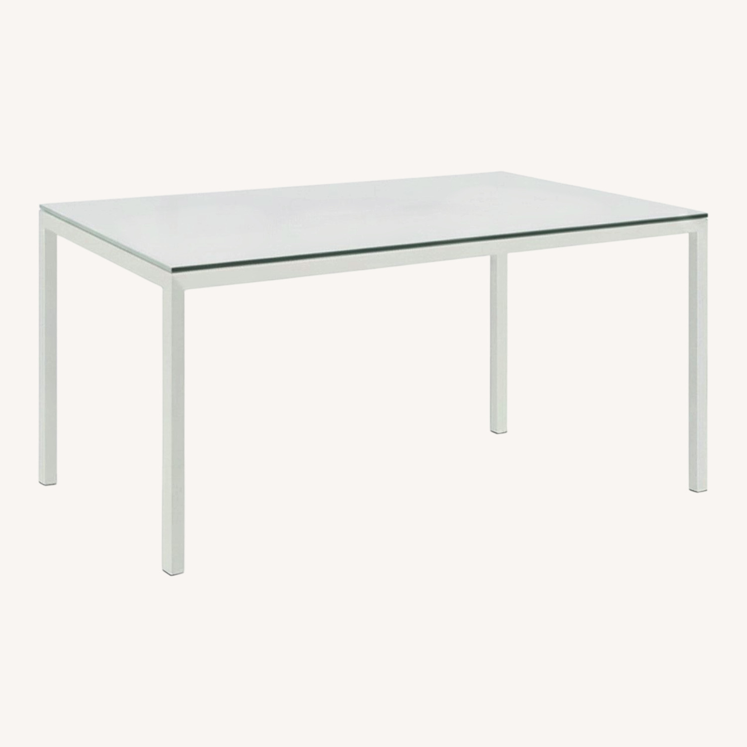 Room & Board Parsons White Glass Dining Table - image-0