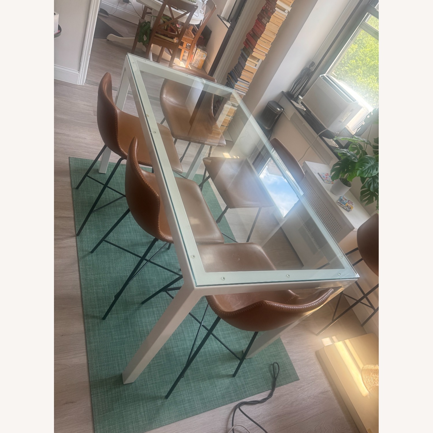 Room & Board Parsons White Glass Dining Table - image-1