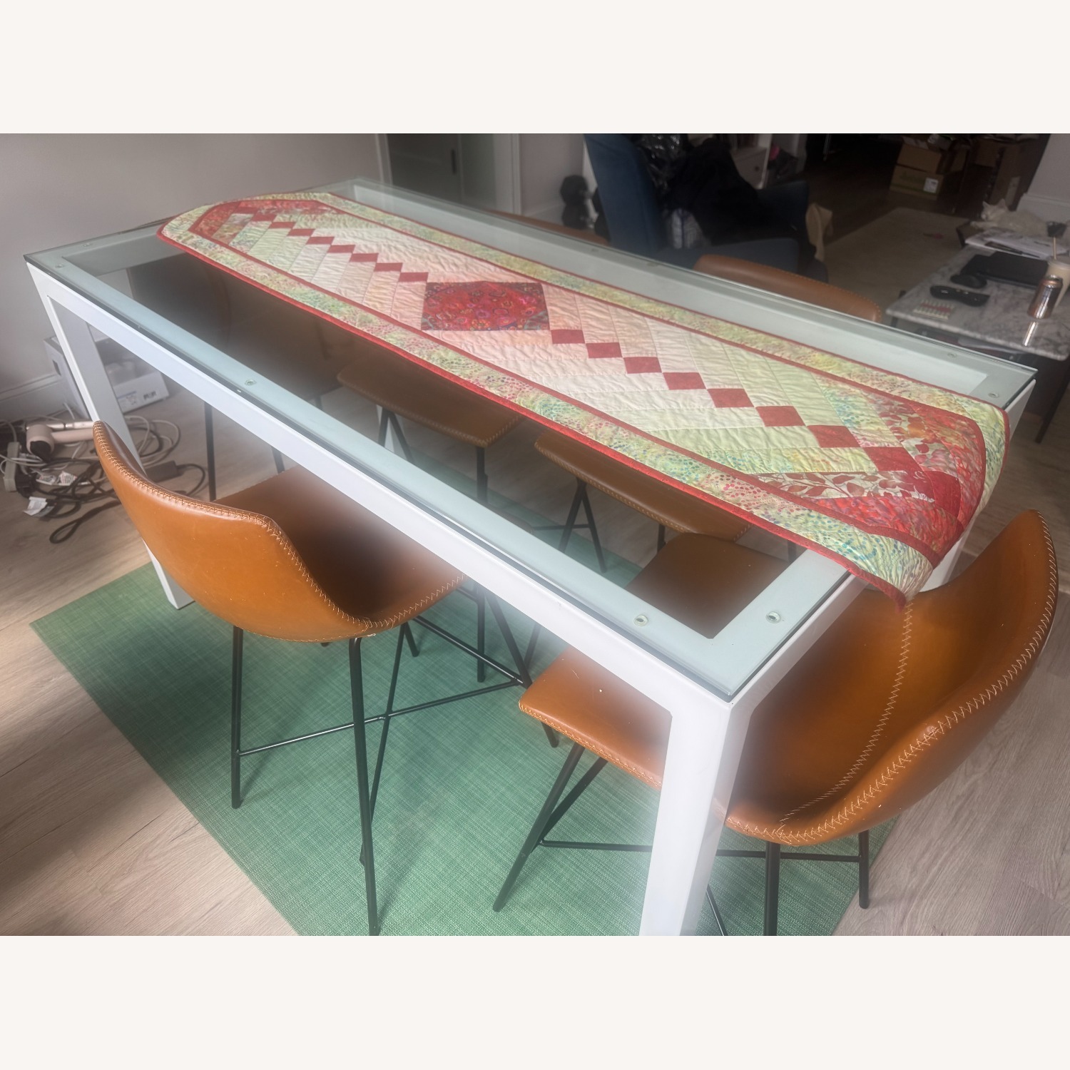Room & Board Parsons White Glass Dining Table - image-4