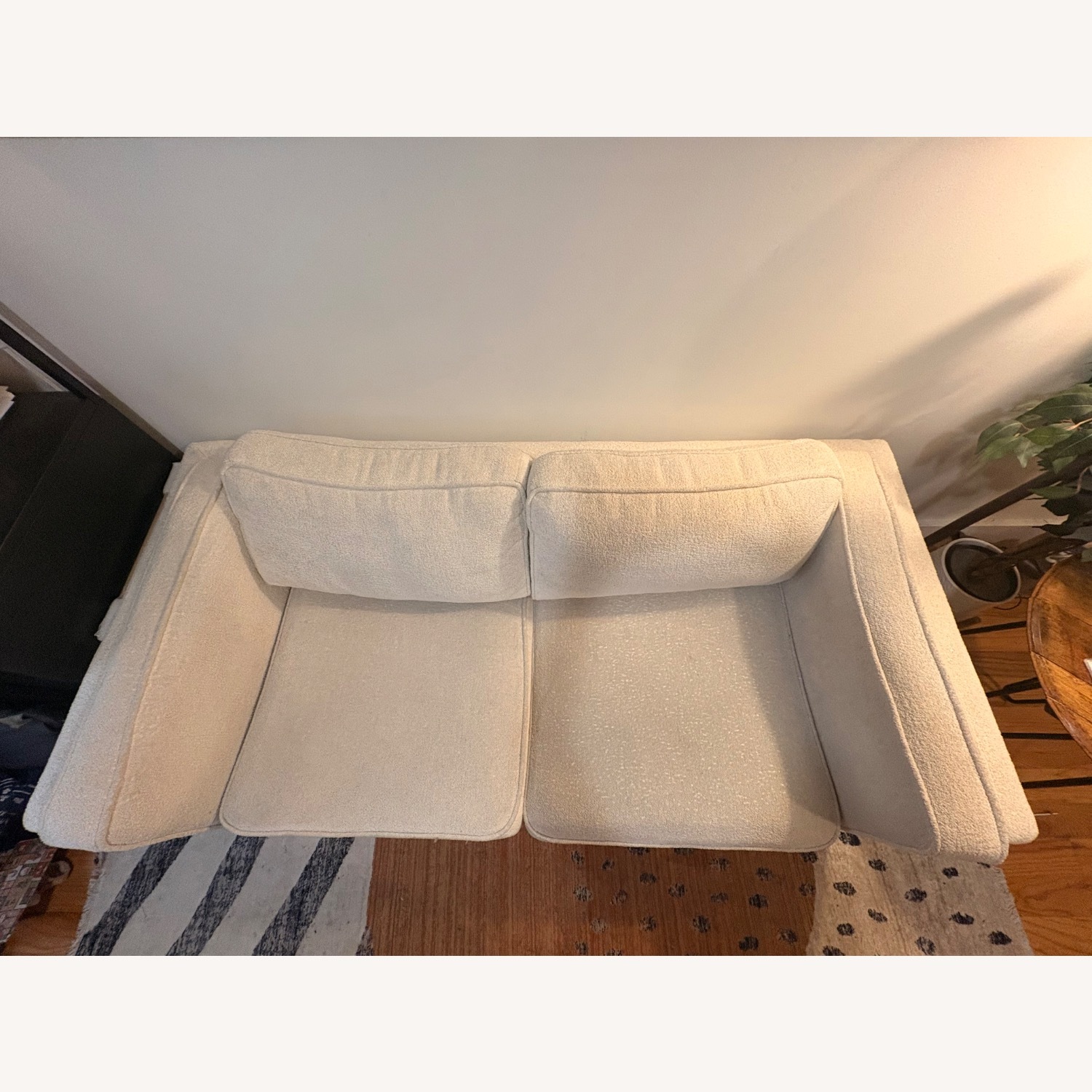 Dipley White Fabric 2 Seater Sofa - image-2