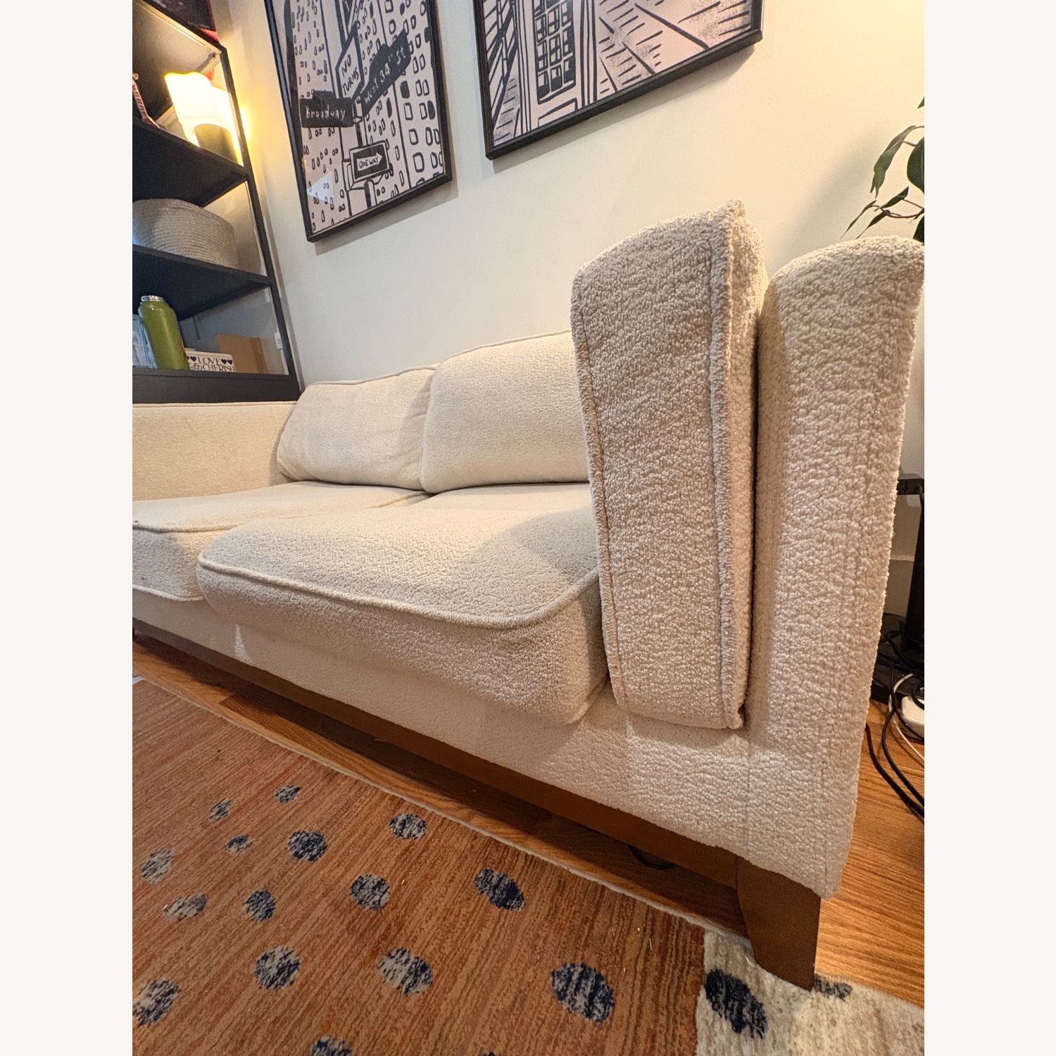Dipley White Fabric 2 Seater Sofa - image-3