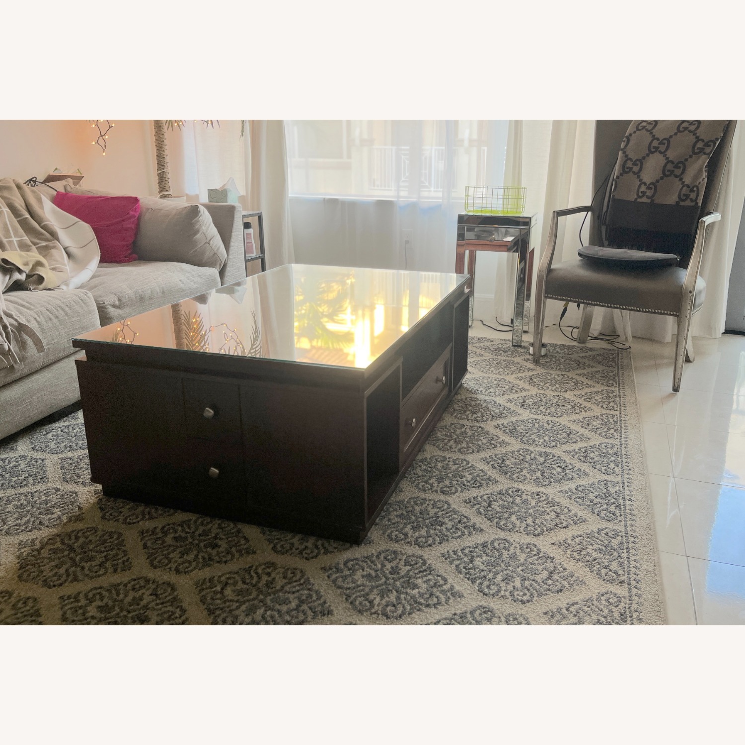 Bernhardt Dark Brown Wood Coffee Table - image-3