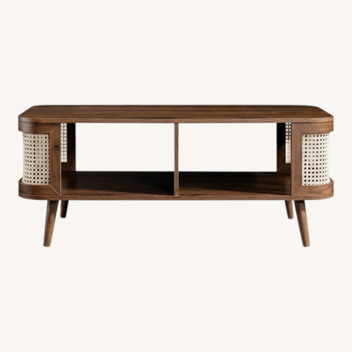 Used Izzy Dark Brown Wood Coffee Table for sale on AptDeco