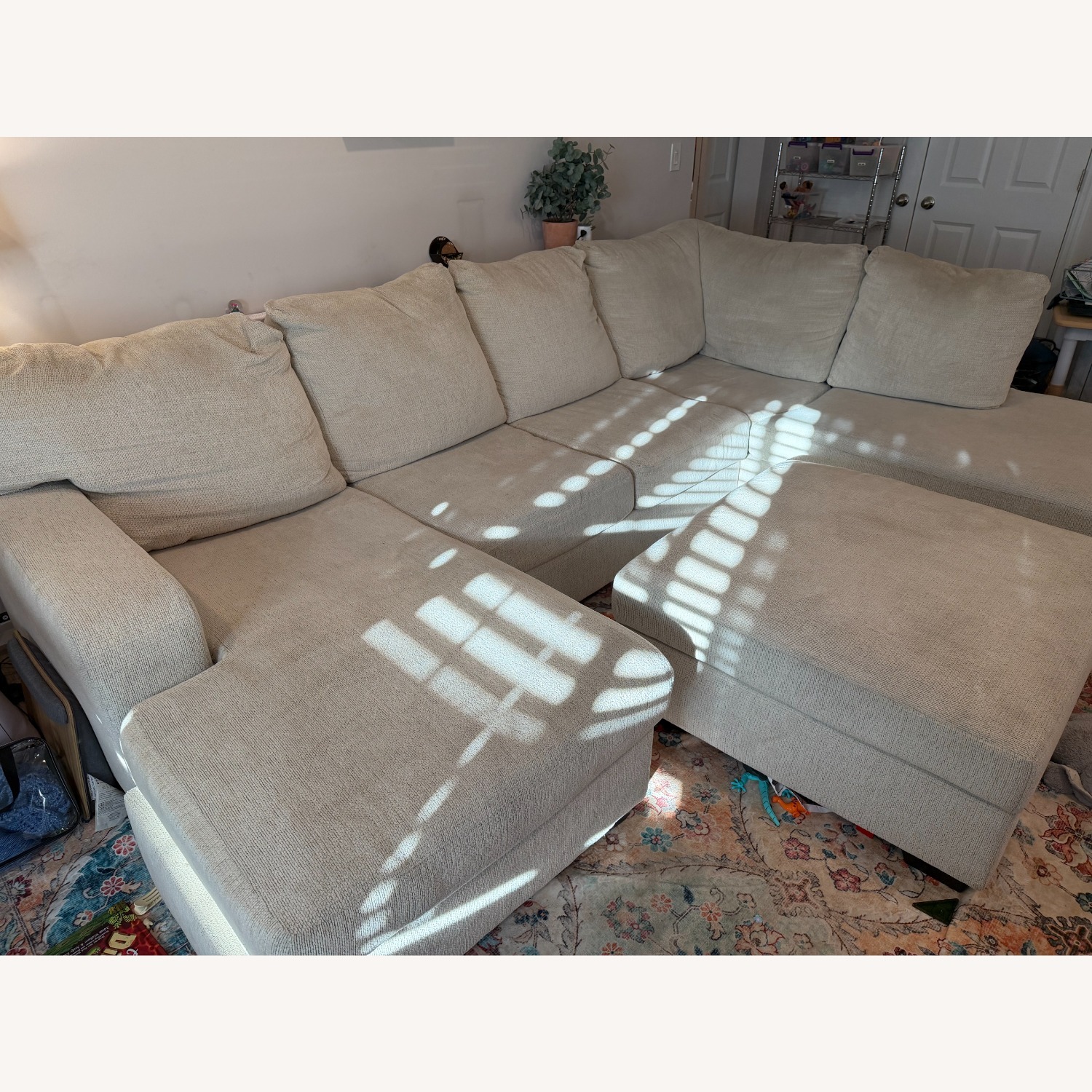 Ashley Furniture Fabric 2 Piece Sectional and Ottoman - image-3