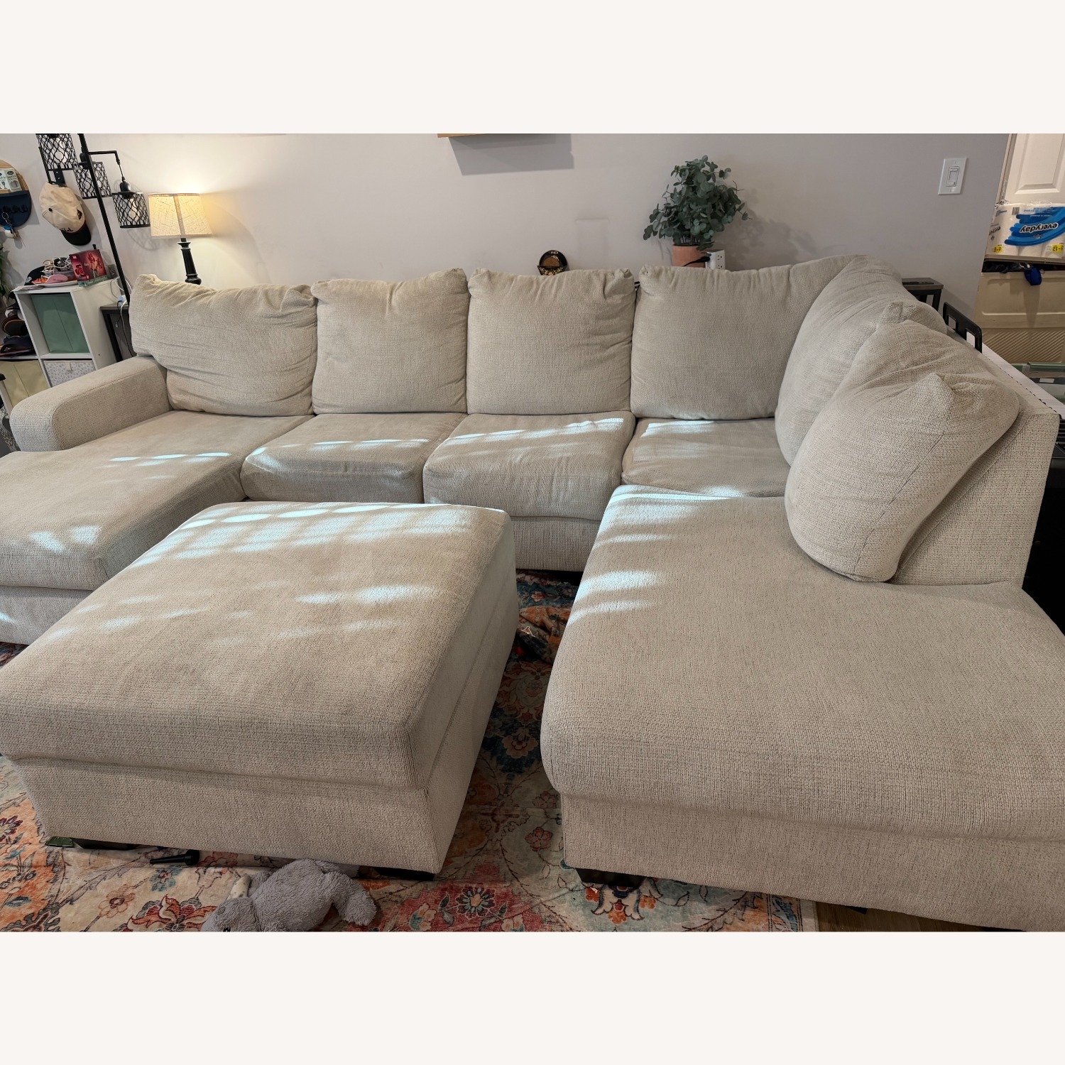 Ashley Furniture Fabric 2 Piece Sectional and Ottoman - image-2