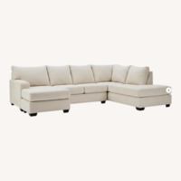 Ashley Furniture Fabric 2 Piece Sectional and Ottoman
