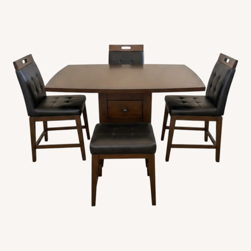 Used Holloway Dark Brown Wood Dining Sets for sale on AptDeco
