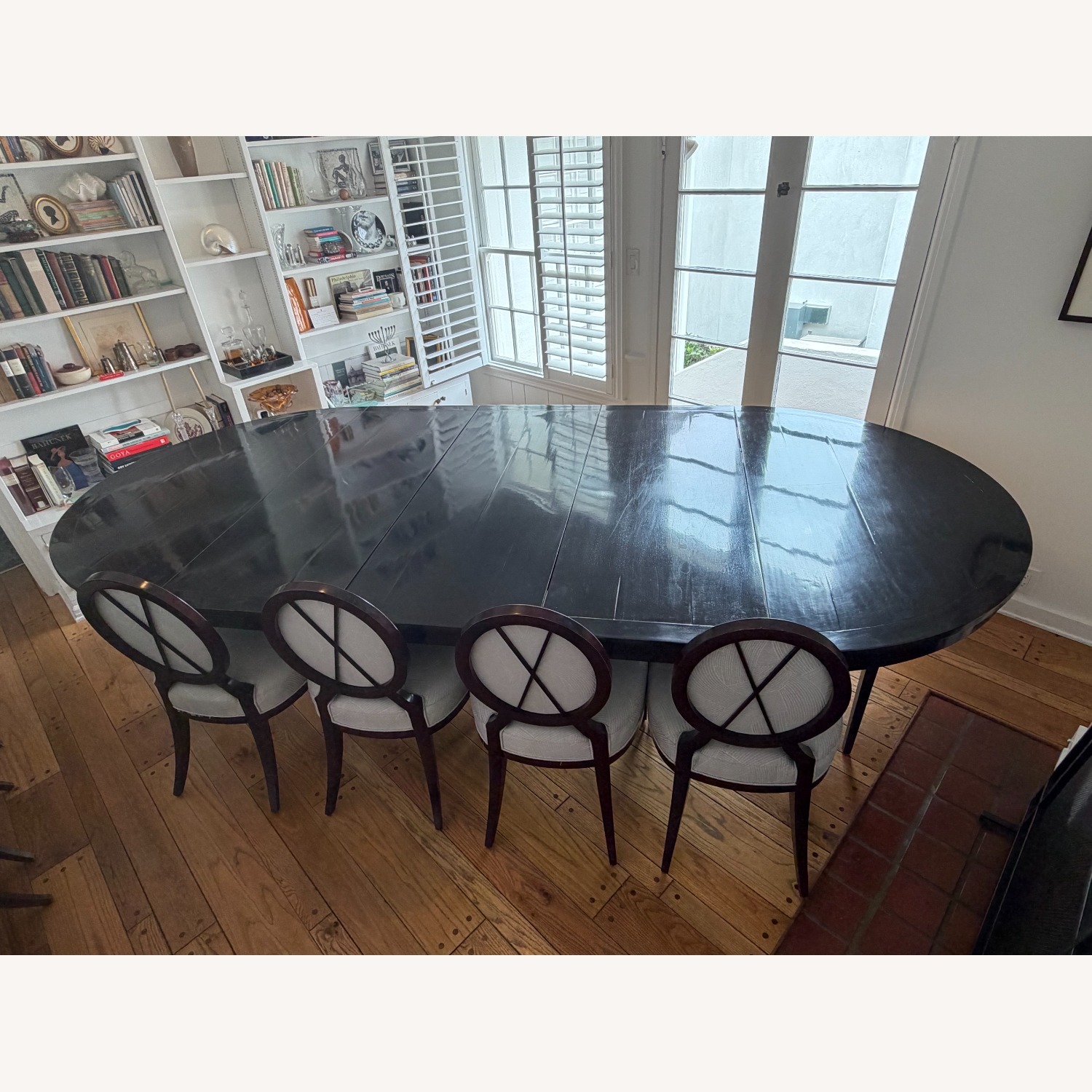 Baker Furniture Black Wood Extendable Dining Table - image-8