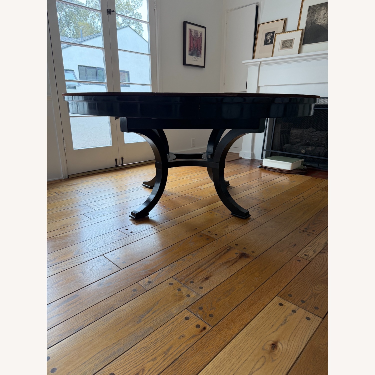 Baker Furniture Black Wood Extendable Dining Table - image-1