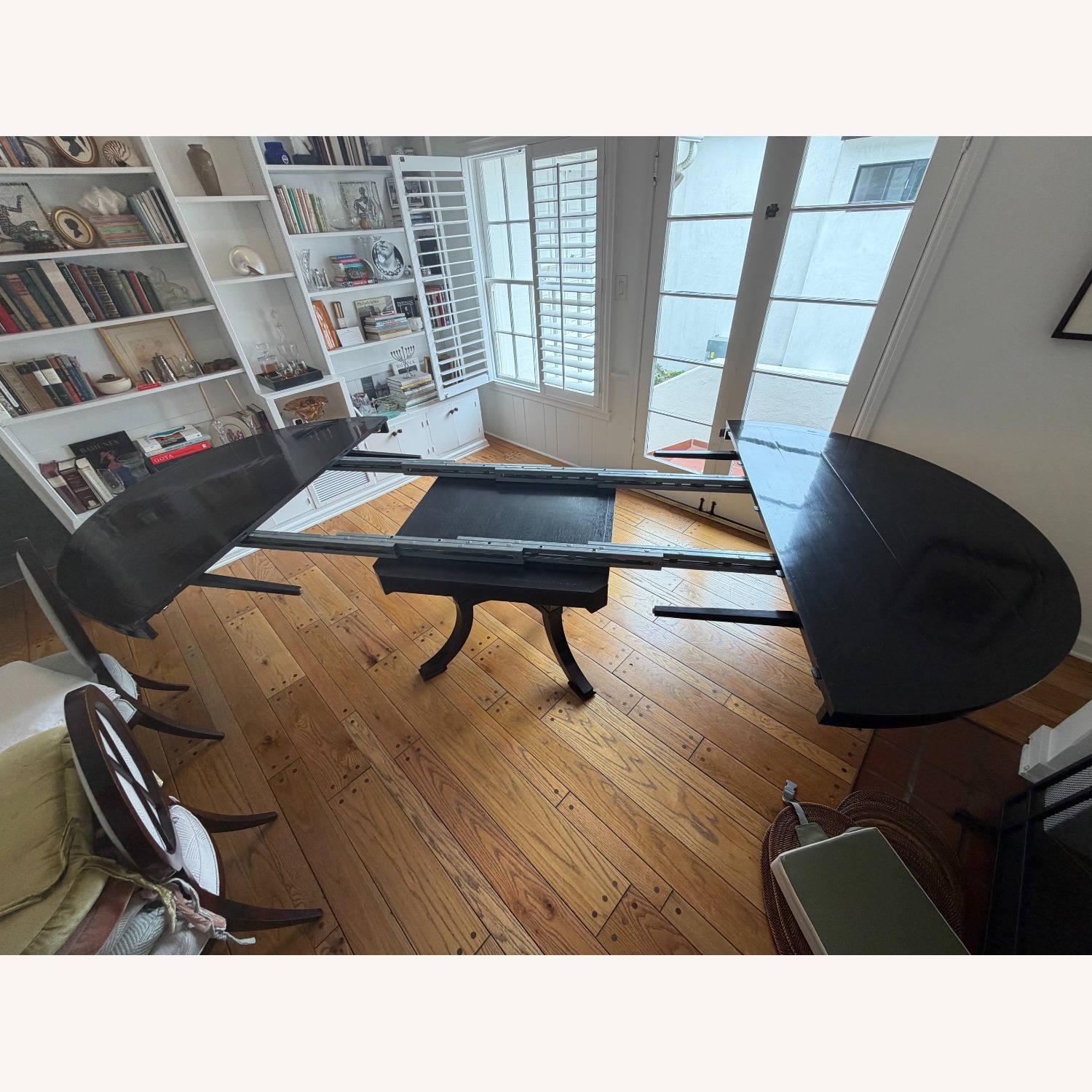 Baker Furniture Black Wood Extendable Dining Table - image-7