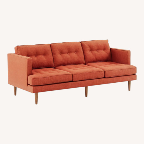 Used West Elm Peggy Orange Fabric 3+ Seater Sofa for sale on AptDeco