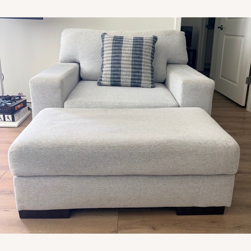 Used Ashley Furniture Belvoir Light Gray Fabric Accent Chairs for sale on AptDeco