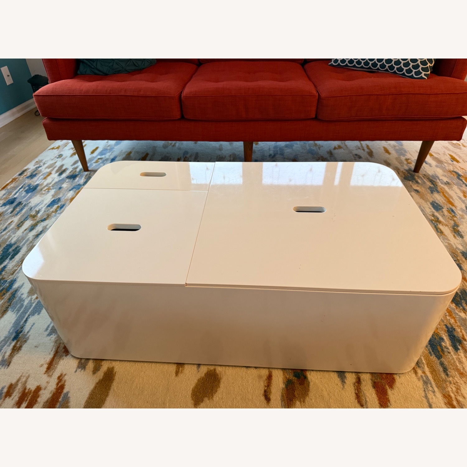 CB2 White Coffee Table - image-1