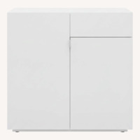 CB2 White Bar Cart