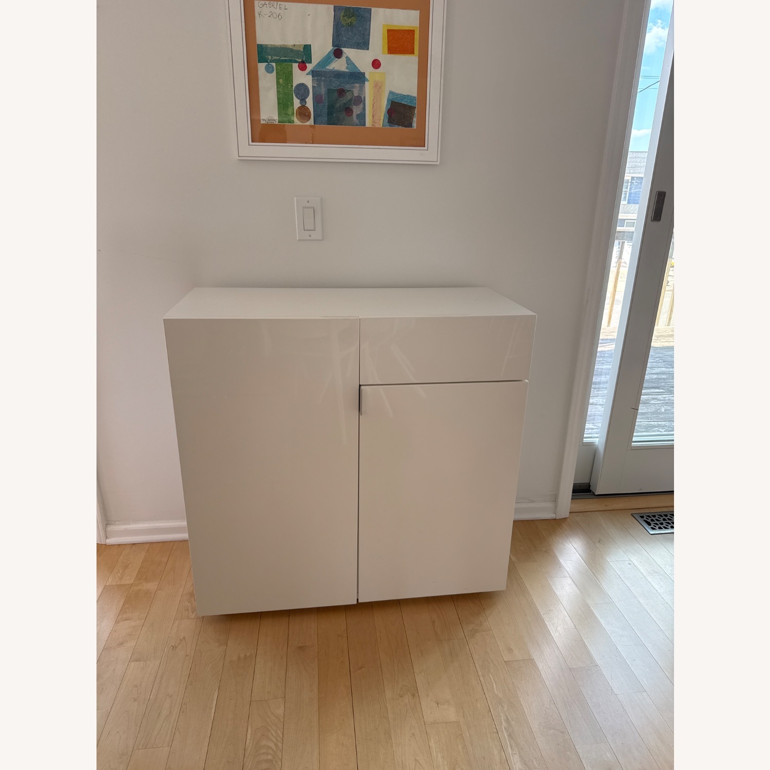 CB2 White Bar Cart - image-1