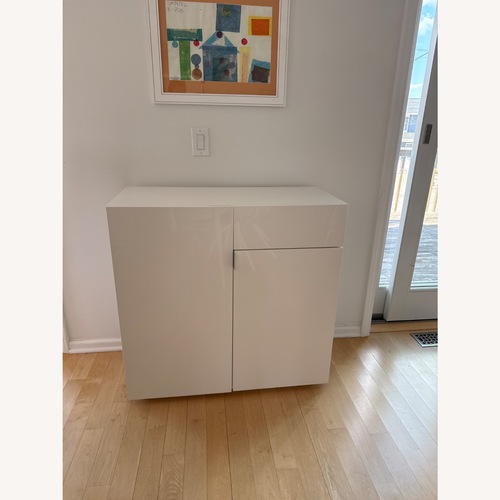 Used CB2 White Bar Cart for sale on AptDeco