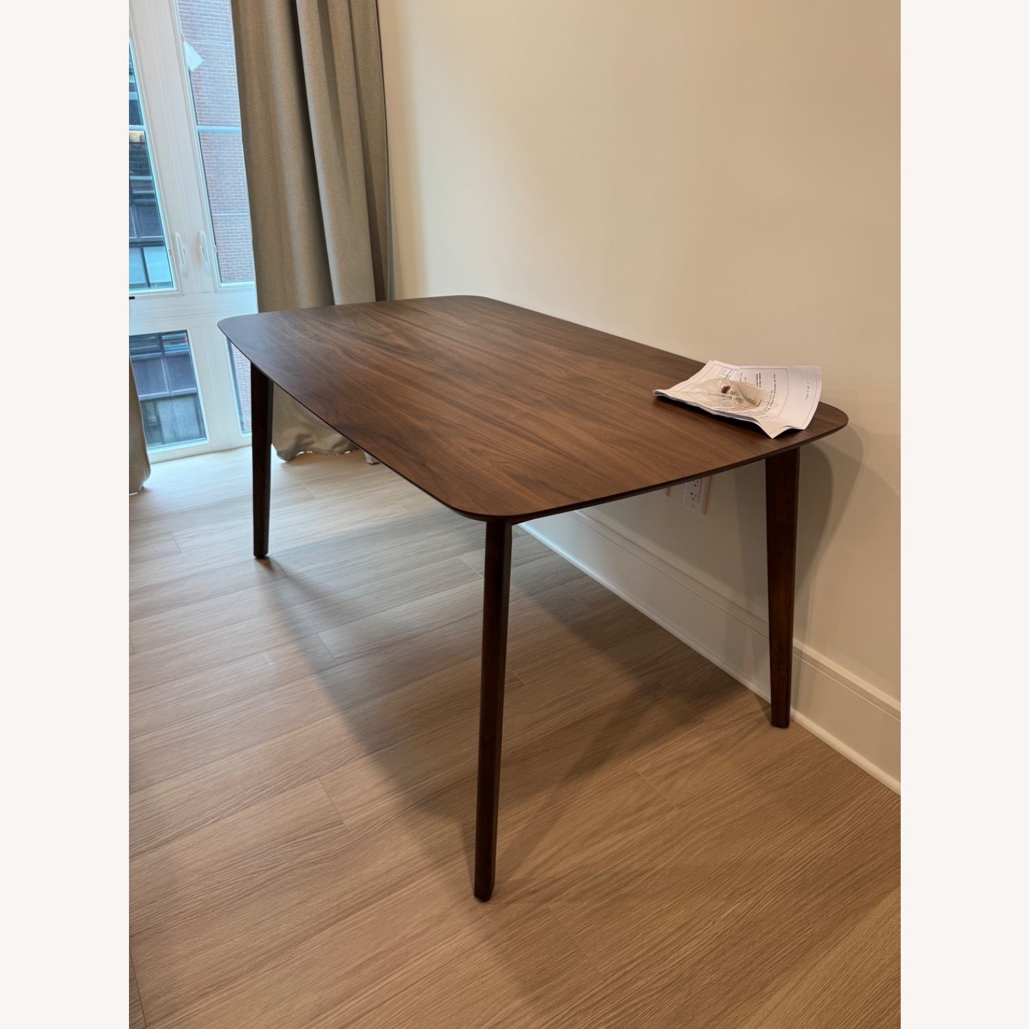 Dark Brown Wood Dining Table - image-2