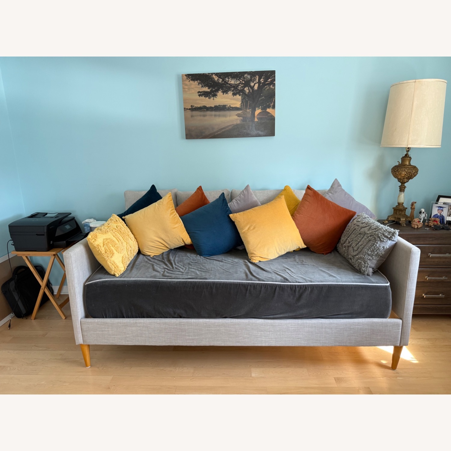 World Market Light Gray Daybed - image-1