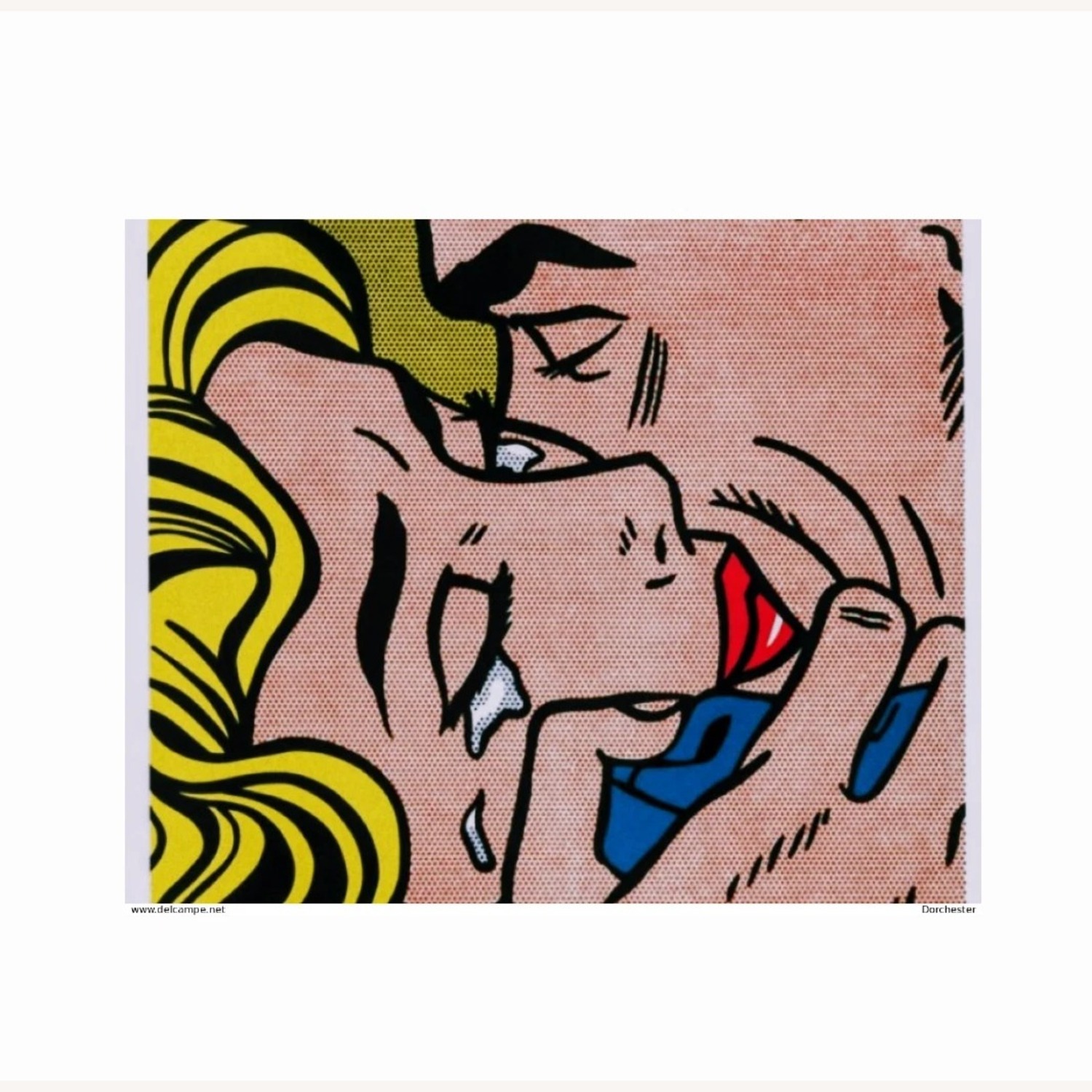 Antique Roy Lichtenstein Kissing Wall Art - image-2