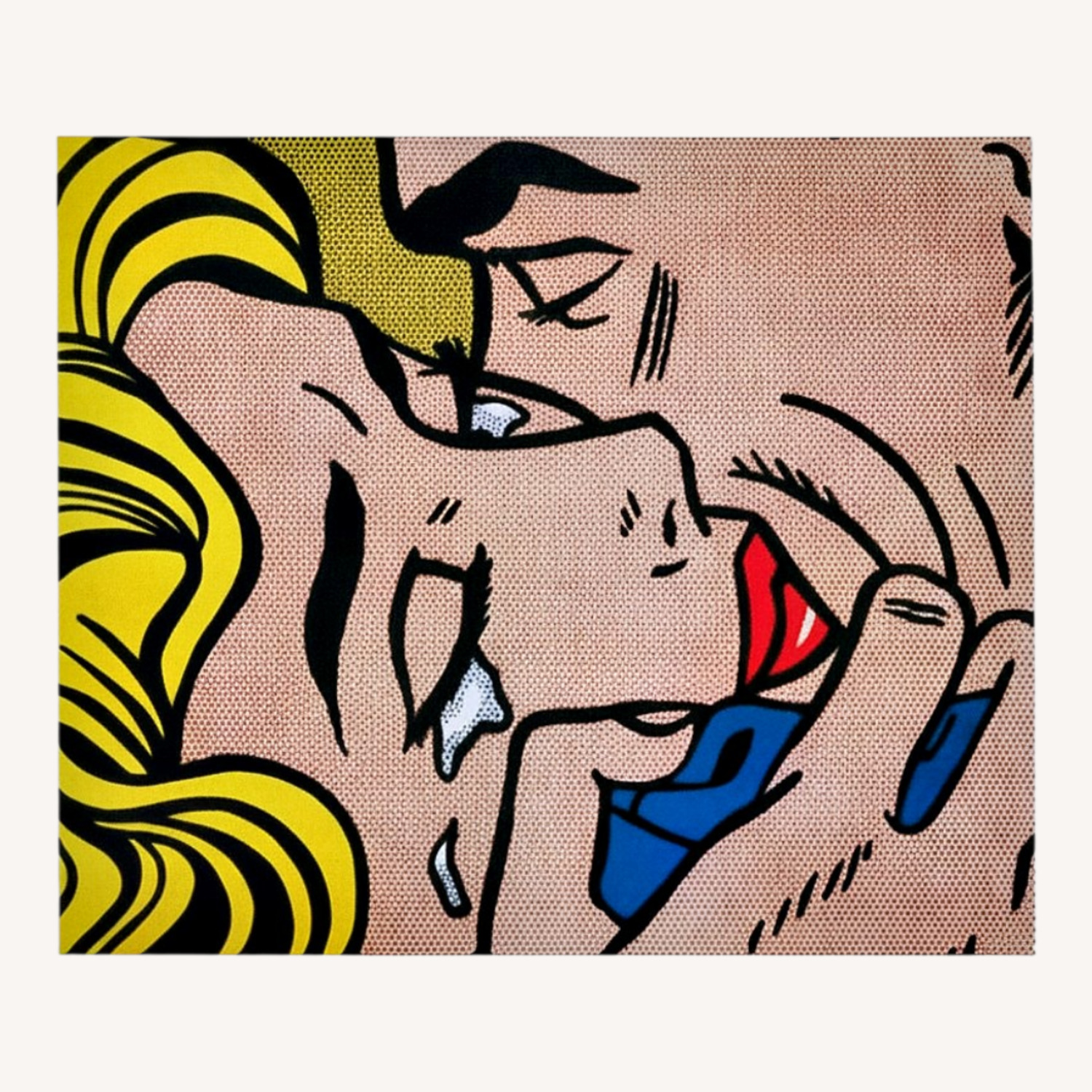 Antique Roy Lichtenstein Kissing Wall Art - image-0