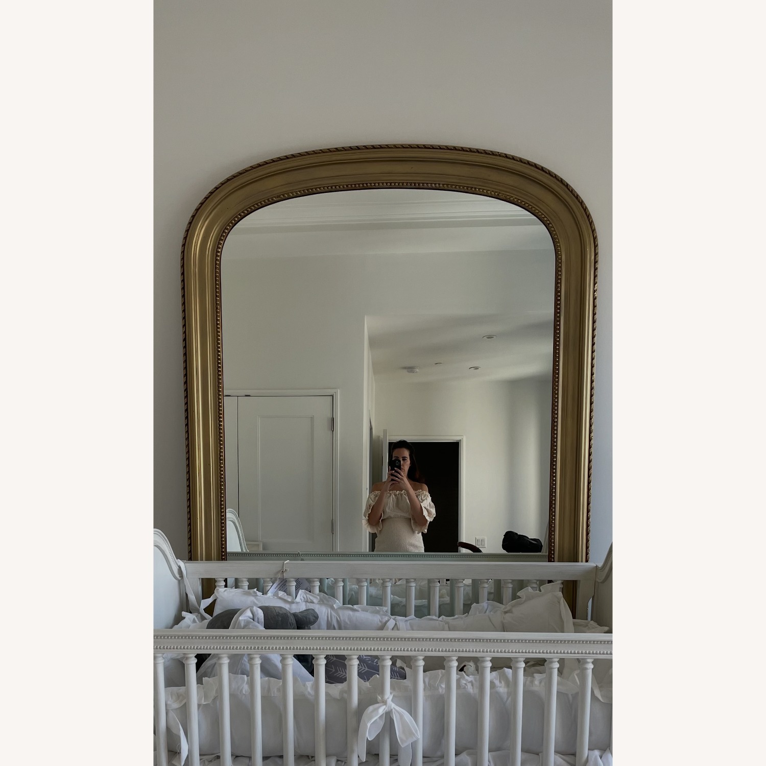 Restoration Hardware Gilt Arched Floor Mirror - image-3
