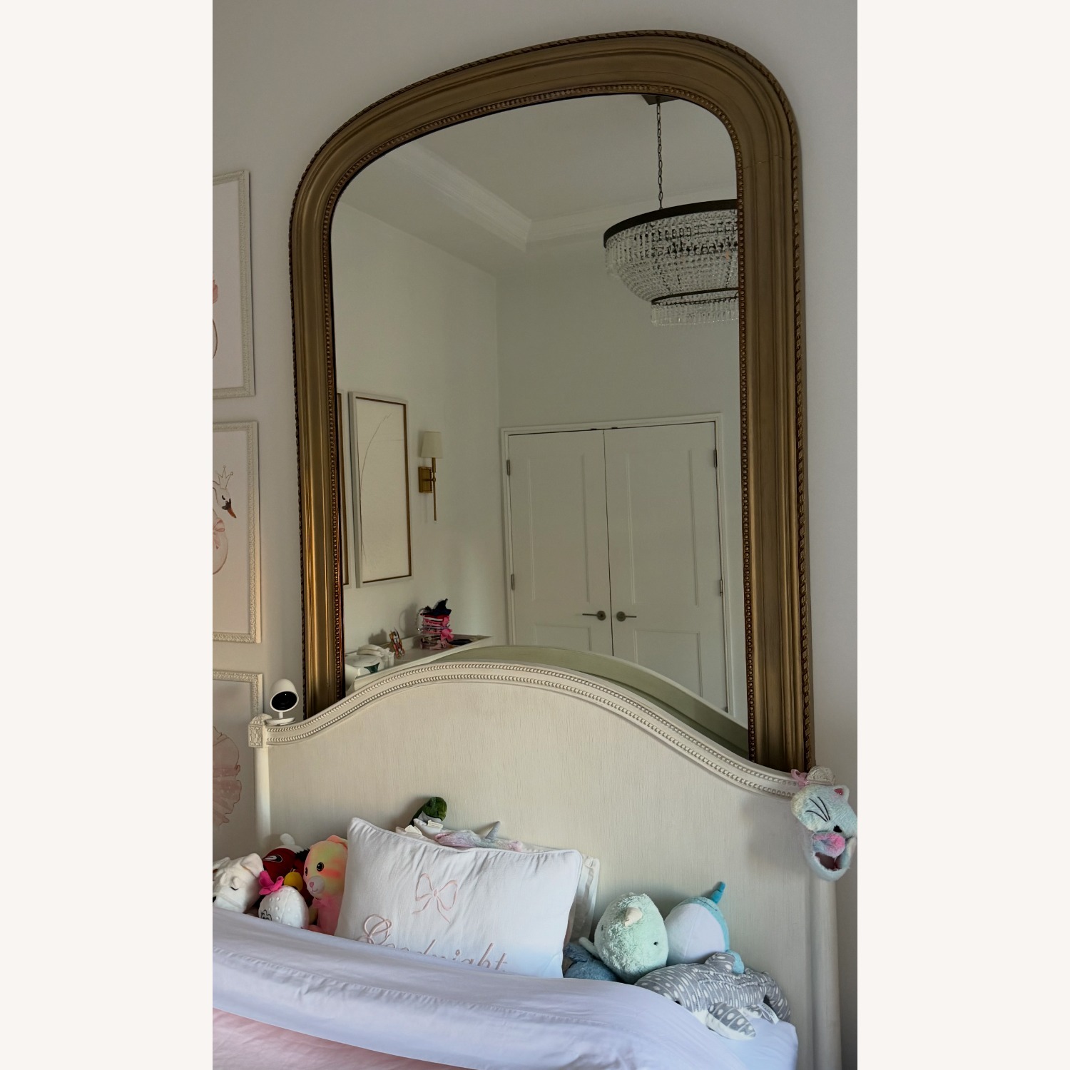 Restoration Hardware Gilt Arched Floor Mirror - image-1