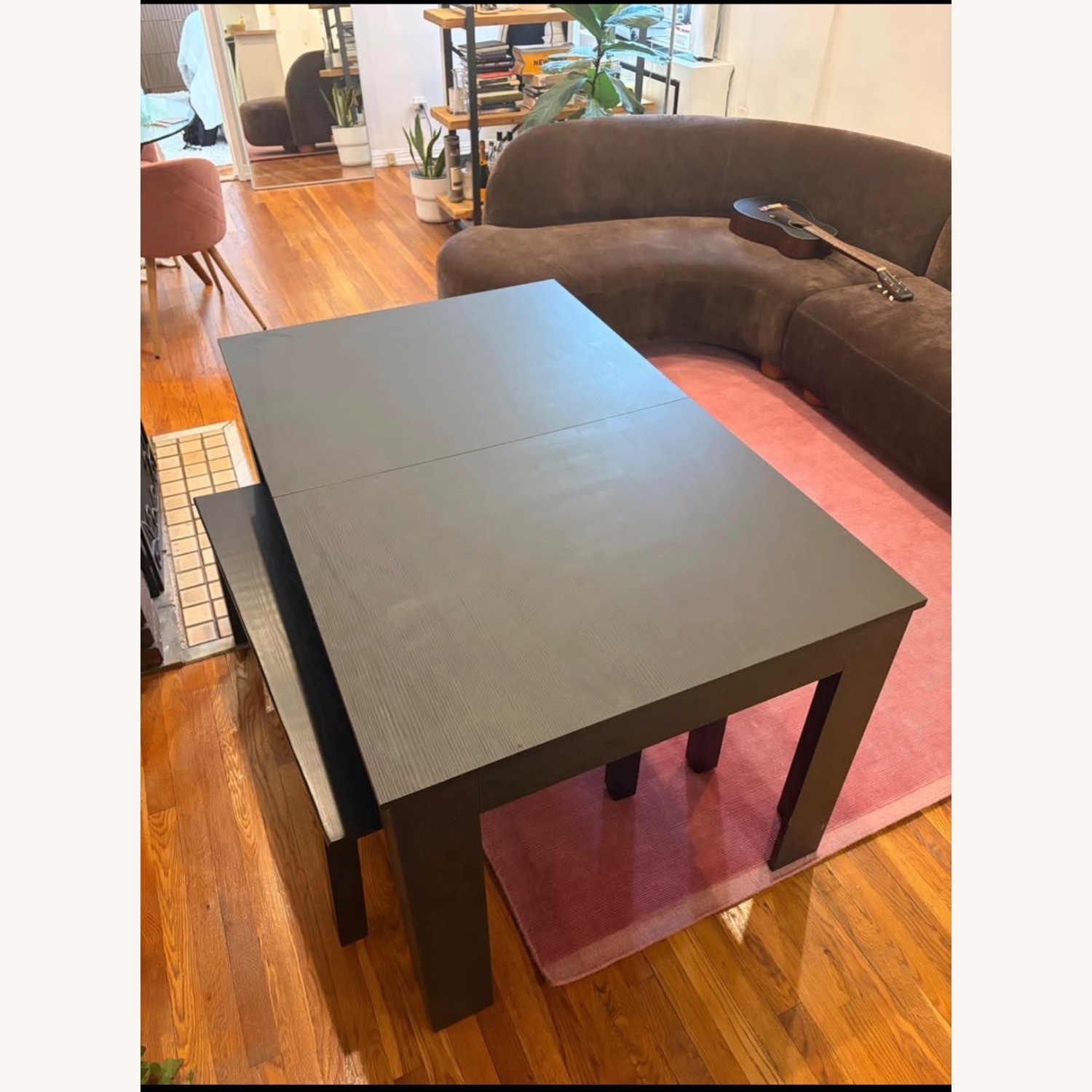 Black Wood Veneer Dining Table - image-3