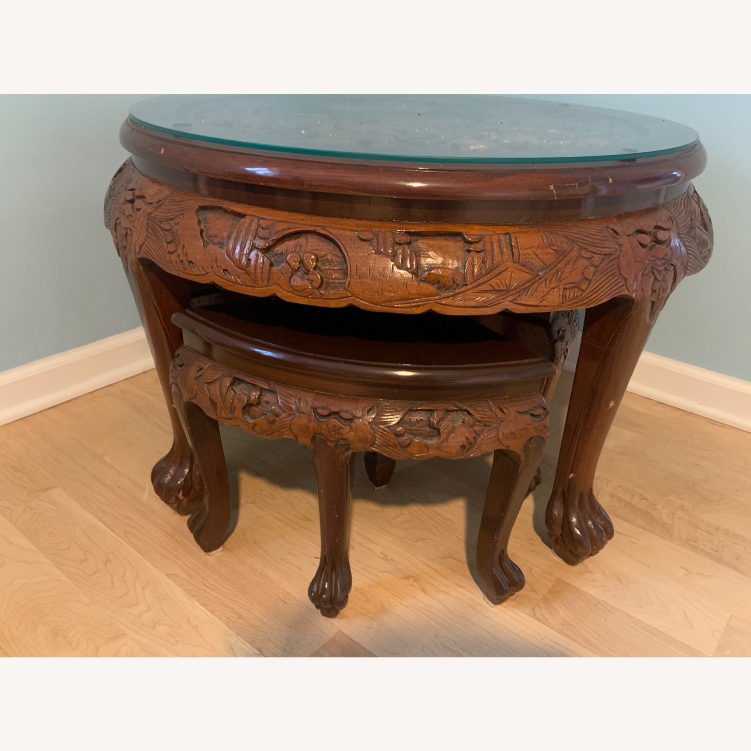 Dark Brown Wood Coffee Table - image-7