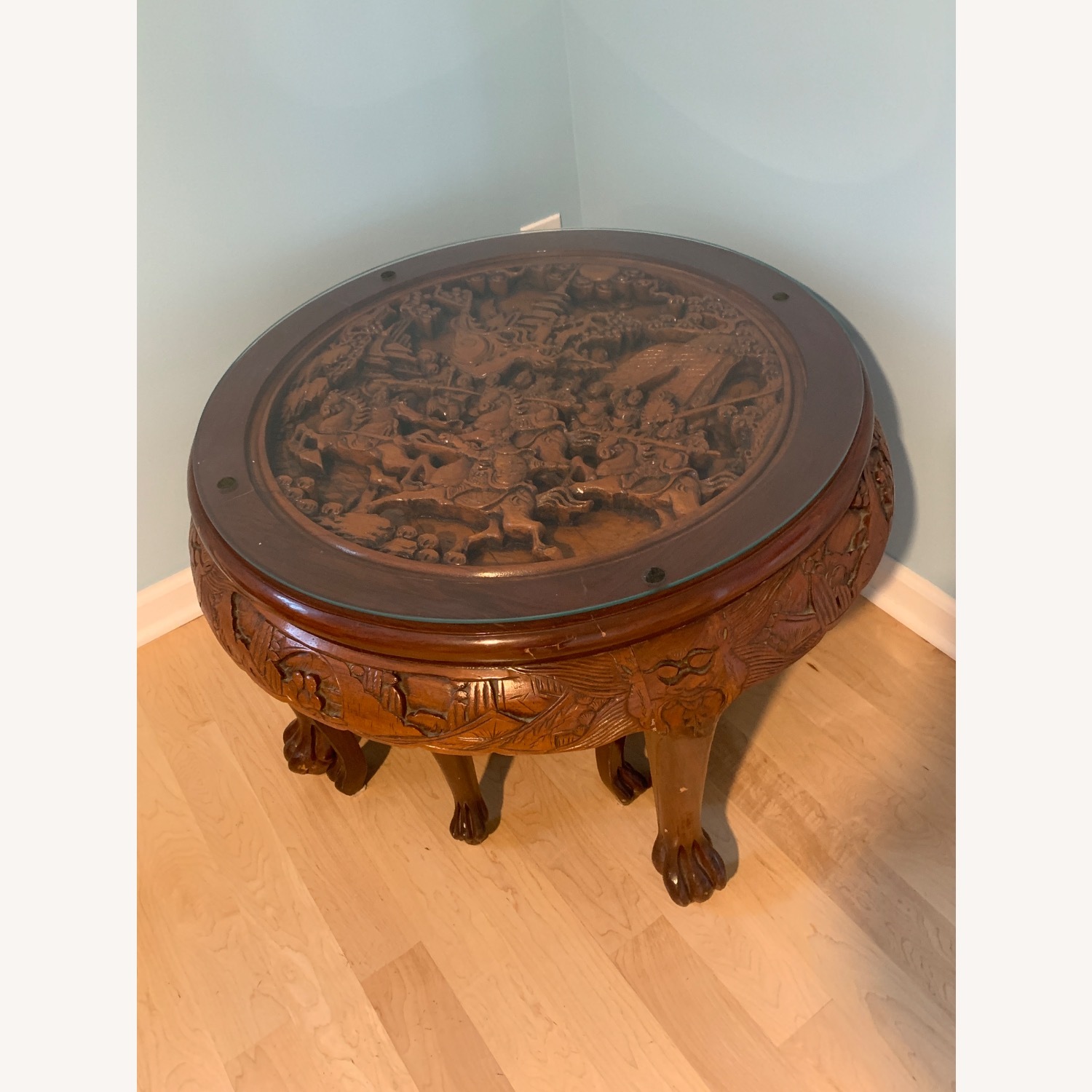Dark Brown Wood Coffee Table - image-9