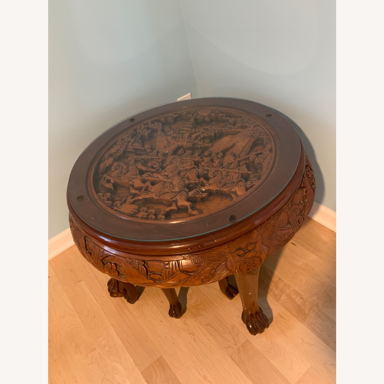 Dark Brown Wood Coffee Table - image-10